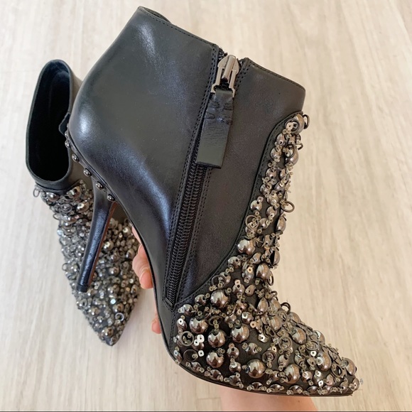 Vera Wang Beacon Jeweled Leather Bootie - Picture 5 of 13